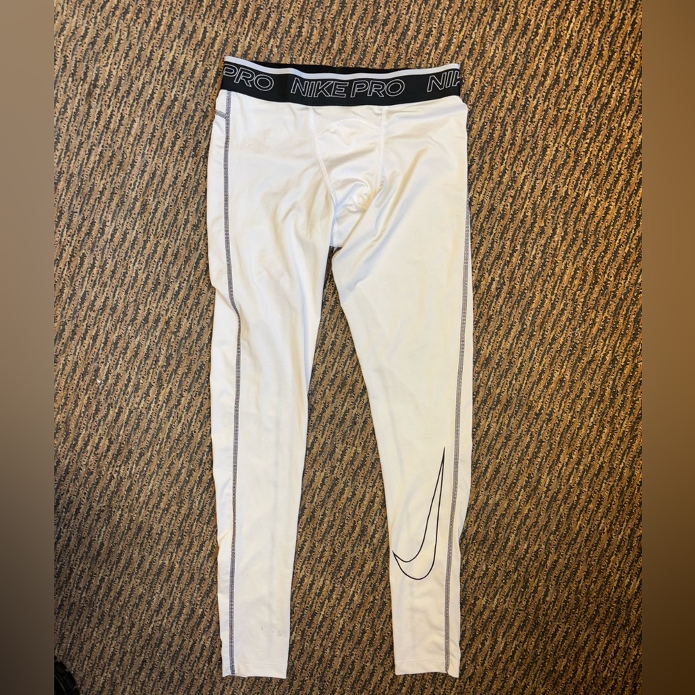 Nike Pro Men’s White Fitness Tights Size L